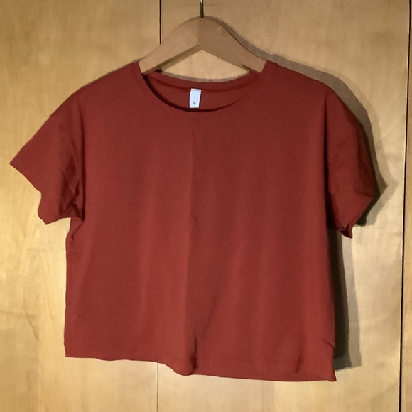 lululemon athletica Tops - Lululemon Burnt Orange All Yours Cropped tshirt, size 6